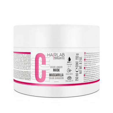 Salerm - Dyed, Bleached, Or Gray Hair Mask - Color Longer Hair Lab - 250 Ml - With Vitamins A And E - Seals And Maintains Color - Shinier Hair - Sulfate And Paraben-Free