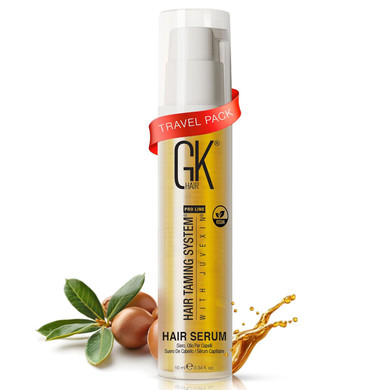 Gk Hair Global Keratin 100% Organic Argan Oil Anti Frizz Hair Serum (1.69 Fl Oz/50Ml) Styling Smoothing Strengthening Hydrating & Nourishing Heat Protection Shine Frizz Control Dry Damage Hair Repair