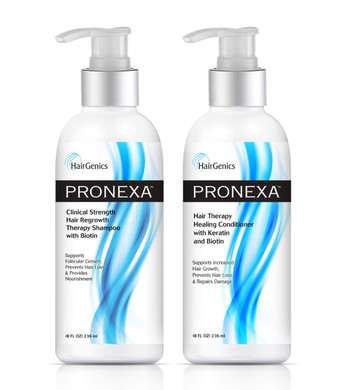 Hairgenics Pronexa Hair Growth & Regrowth Therapy Hair Loss Shampoo And Conditioner Combo Pack. 2 Bottles, 8 Fl Oz Per Bottle. With Biotin, Collagen, And Dht Blockers For Thinning Hair