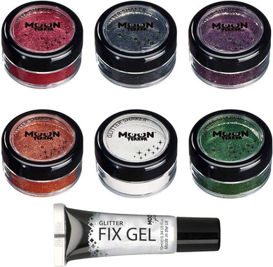 Halloween Glitter Shakers By Moon Terror - Blood Red - Sfx Make Up, Festival Glitter For Face Body Hair, Special Effects Make Up - 0.17G