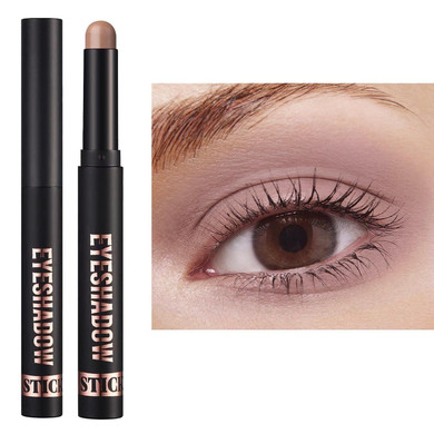 Brown Eyeshadow Stick Cream Smooth Shimmer Eyeshadow Pencil, High Pigment Waterproof Long Lasting Eye Shadow Highlighter Stick, Multi-Dimensional Hypoallergenic Eyeshadow Pen (09#)