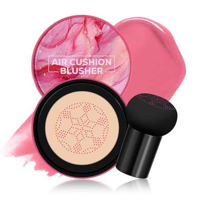 Kyda Air Cushion Blush, Mushroom Head Air Cushion Blusher, Natural Glow Liquid Blusher For Cheeks And Eyes, Buildable Matte Coverage, Lightweight Blendable, Silky Cream Blush Makeup, 02 Warm Orange