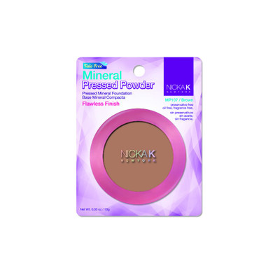 Nicka K New York Mineral Pressed Powder 0.35Oz, Mp107 Brown