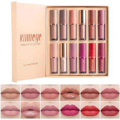 12Pcs Liquid Lipstick Makeup Set, Shades With 4Pcs Metallic Color Lipstick, 4Pcs Hydrating Lip Oil And 4Pcs Longwear Waterproof Matte Lipstick Gift Kit For Women (Set C)