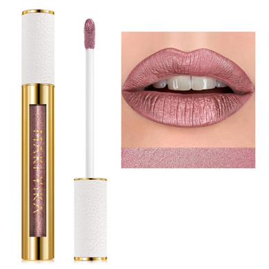Maki Yika Purple Lipstick For Women Metallic Lipsticks Glitter Long Lasting Lipstick No Smudge No Transfer Liquid Pink Lip Gloss (Br07 Promise Me)
