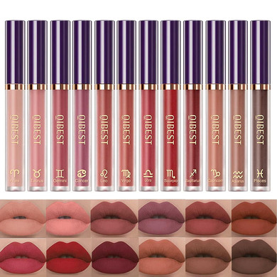 12Pcs Matte Liquid Lipstick Makeup Set, Long Lasting Waterproof Velvet Lip Gloss High Pigmented Lip Makeup Gift Sets For Girls And Women