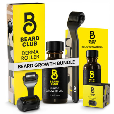 Beard Club Premium Derma Roller & Biotin Beard Growth Vitamin Spray - Microneedle Roller For Men And Women With 540 Titanium Microneedles - Beard Roller & Beard Oil For Face, Body And Scalp