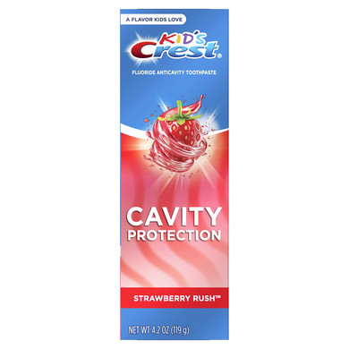 Crest Kid'S Cavity Protection Fluoride Toothpaste Rush, Strawberry, 4.2 Ounce