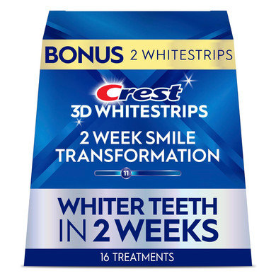 Crest 3D Whitestrips Glamorous White, 3D White, Teeth Whitening Strip Kit, 32 Strips (16 Count Pack) - Crest Teeth Whitening Strips, Teeth Whitening Kit - Packaging May Vary
