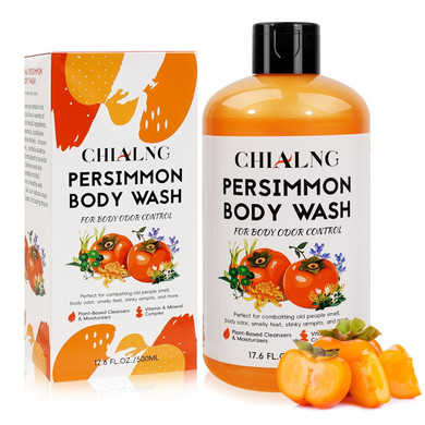 Persimmon Scented Body Soaps Wash For Body Odor Control L Removing Nonenal Body Odor Rich Centella Asiatica Extract Soap For Old People Smell,Smelly Feet, Underarms For Men & Women (16.9 Fl Oz)