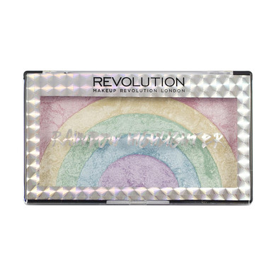 Makeup Revolution Rainbow Highlighter, Rainbow Pattern, Face Makeup, Highlighter Palette, Compact Palette