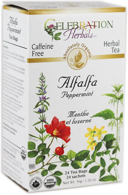 Celebration Herbals Alfalfa Peppermint Tea Organic 24 Bag, 0.02 Pound