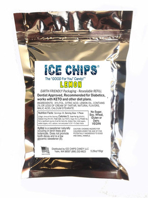 Ice Chips Xylitol Candy In Large 5.28 Oz Resealable Pouch; Low Carb & Gluten Free (Sour Cherry)
