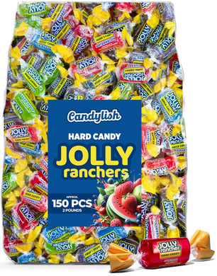 Jolly Ranchers Hard Candy Assorted - 2 Lb Bulk Bag (Approximately 150 Pieces) - Fruit-Flavored Party Treats