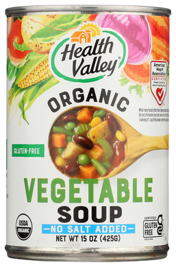 Health Valley Organic No Salt Vegetable Soup, 15 Oz