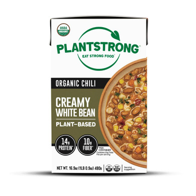 Plantstrong Creamy White Bean Chili Soup - Organic, Plant-Based, Non-Gmo, Vegan, High Protein Chili Soup