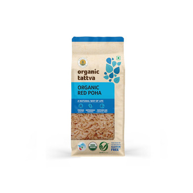 Organic Tattva Beaten Rice/ Flattened Rice Flakes, 500G Usda Certified