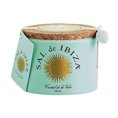 Sal De Ibiza. Fleur De Sel With Black Garlic In Ceramic Jar With Spoon. Mar Blau Limited Edition. Bio. 140G (4.94Oz)