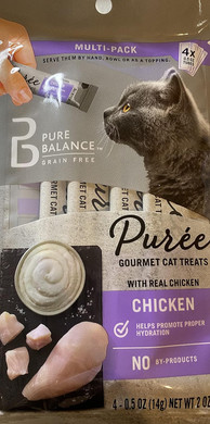 Puree Gourmet Cat Treats Chicken Grain Free - 1Pack (4 X 0.5 Oz Tubes)