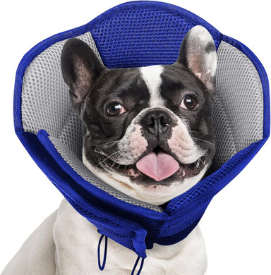 Aofitee Dog Cone- Adjustable Medium Cone For Dogs After Surgery, Breathable Soft Cone Dog Collar To Prevent Licking Wounds, Pet Elizabethan Collar For Medium Dogs, Blue M