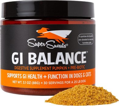Super Snouts Gi Balance Digestive Supplement For Dogs & Cats, 3.1 Oz Pumpkin Powder For Dogs & Prebiotic Gut Health, Immune Support