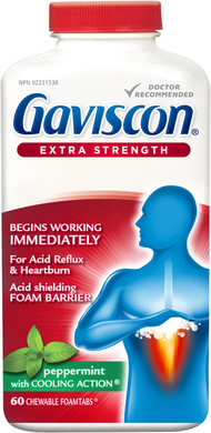 Gaviscon Extra Strength Peppermint 60 Tablets