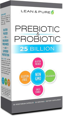Lean & Pure Prebiotic & Probiotic, 25 Billion Live And Shelf Stable Cultures, 30 Count, Non Gmo, Vegetarian, Gluten Free