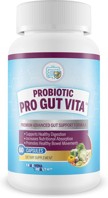 Probiotic Pro Gut Vita - Gut Health Support Probiotic & Vitamin Formula - Promote Healthy Digestion, Nutrient Absorption, Bowel Movements - Help Improve Gut Microbiome For Additional Health Benefits