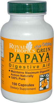 Royal Tropics Green Papaya Digestive Enzymes 150 Caps
