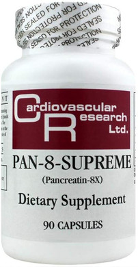 Cardiovascular Research Pan-8-Supreme Pancreatin, White, 90 Count