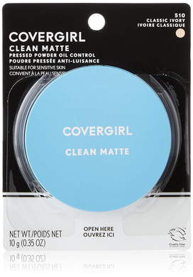Covergirl Clean Matte Pressed Powder, Oil Control Powder, 1 Container, .35 Fl Oz, Face Powder, Oil Free Loose Powder, Matte Finish, Lightweight, Shine Free Formula, Leaves Skin Smooth And Clean