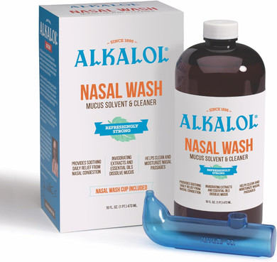 Alkalol - A Natural Soothing Nasal Wash, Menthol, 2 Piece Set 1 Count