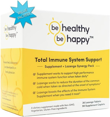 Be Healthy! Be Happy! Total Immune System Support Synergy Pack: Immune Health Pro - Micronutrient Daily Plus Immune Health Pro - Rescue Lozenge Cold Formula Value Pack