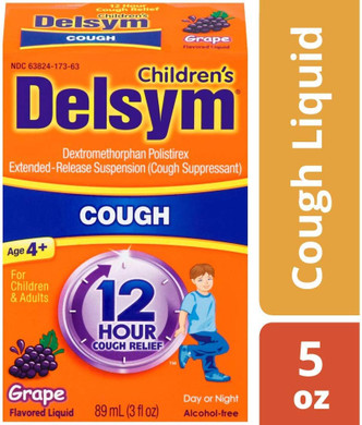 Delsym 12 Hr Children'S, Cough Relief Liquid, Grape, 5Oz