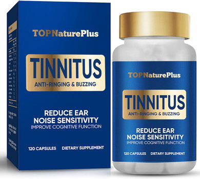 Tinnitus Relief For Ringing Ears, 120 Capsules Supplement - Promotes Ear Comfort & Healthy Hearing, Helps Reduce Ear Ringing, 60-Day Supply For Adults