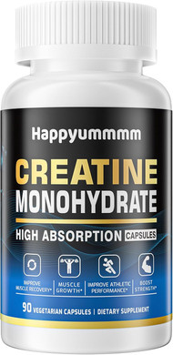 Creatine Monohydrate Capsules - Micronized Creatine Monohydrate, Creatine Pills - 3 Creatine Capsules Per Serving, 2500Mg, Gluten Free, 90 Capsules