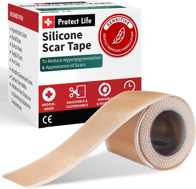 Medical-Grade Silicone Scar Tape Roll (1.6" X 118") Silicone Scar Sheets Keloid Bump Removal - Reusable Silicone Tape Scar Removal Strips, Scar Tape For Surgical Scars, C Section Scar Silicone Strips