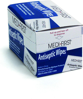 Medique First 21433 Antiseptic Wipes, 100 Per Box