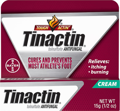 Tinactin Athlete'S Foot Cream, Tolnaftate 1%, Antifungal, Af Treatment, Proven Clinically Effective On Most AthleteS Foot And Ringworm, Cream, 0.5 Ounce, 15 Grams, Tube