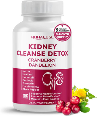 Kidney Cleanse Detox Cranberry Dandelion - Supports Kidney Function, Promotes Detoxification- Made And Tested In The Usa