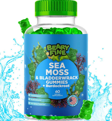 Sea Moss Gummies & Elderberry - Vitamin C + Zinc  Extra Strength Immune & Thyroid Support Booster Gummy Bears For Kids & Adults - 60 Seamoss Gummies - Made In The Usa