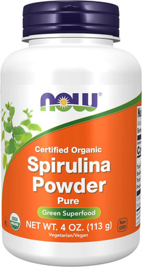 Now Foods Supplements, Certified Organic, Spirulina Powder, Rich In Beta-Carotene (Vitamin A) And B-12 With Naturally Occurring Gla & Chlorophyll, 1-Pound