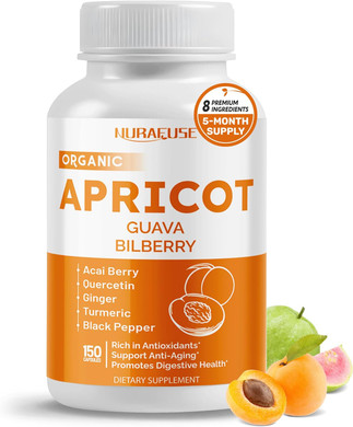 Apricot, Amla, Bilberry  Rich In Antioxidants, Supports Anti-Aging & Digestive Health  With Acai Berry, Quercetin, Ginger, Turmeric & Black Pepper  150 Capsules
