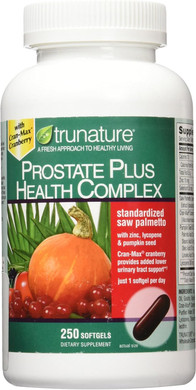 Trunature Saw Palmetto Prostate Health Complex With Zinc, Lycopene And Pumpkin Seed, 250 Softgels