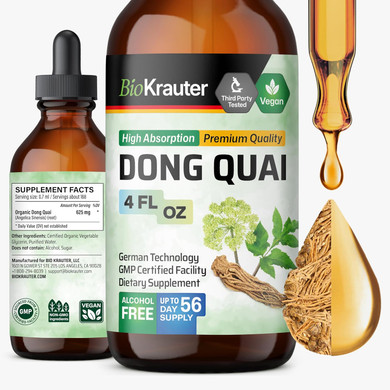 Bio Krauter Dong Quai Tincture - Angelica Root Liquid Extract - WomenS Health Support - Alcohol And Sugar Free Angelica Tincture - Vegan Dong Quai Drops 2 Fl.Oz