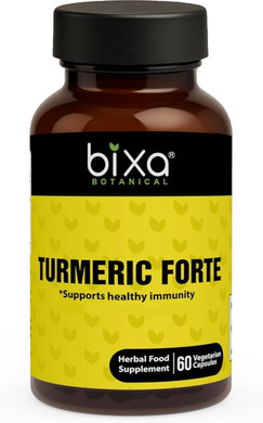 Bixa Botanical Turmeric Forte Capsules | High-Potency Curcumin With Black Pepper | Enhanced Absorption For Joint & Immune Support | 100% Pure Ayurvedic Herbal Supplement | 450Mg, 60 Vegan Capsules
