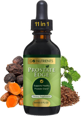 Go Nutrients Prostate Edge - Saw Palmetto & Pygeum Extract Supplement For MenS Prostate Health & Relief - Organic Liquid Drops To Support Urinary Flow, Bladder Comfort & Vitality  2Oz
