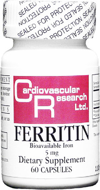 Cardiovascular Research Ferritin 5 Mg Tamper Resistant Shipping Box Iron Supplement 60 Count