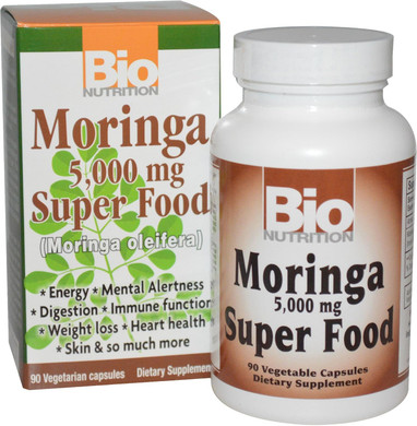 Bio Nutrition Moringa Oleifera Superfood Supplement 5000Mg 90 Vegetarian Capsules | Nutrient Dense | High In Antioxidants | Includes Quercetin | Promotes Strong Digestive Health | Immune Boost