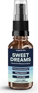 Sweet Dreams Liposomal Melatonin Spray | Fast Acting Bedtime & Jet Lag Sleep Spray For Adults | Liquid Melatonin For Sleep | 1Fl. Oz